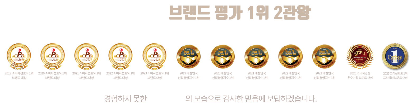 5년 연속 브랜드 평가 1위 2관왕